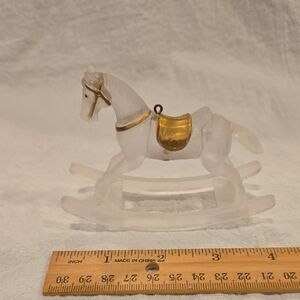 White and Gold Rocking Horse Ornament